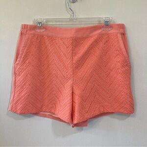Skies Are Blue Lined Embroidered Shorts Sz L Womens Coral Pockets
